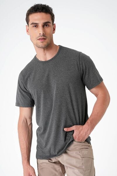 Mecanik Casual Neo Organic Koyu Gri Tişört