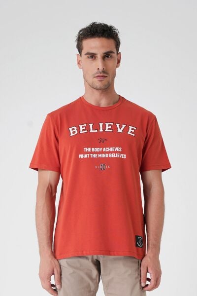 Believe T-Shirt By Ertan Balaban Turuncu