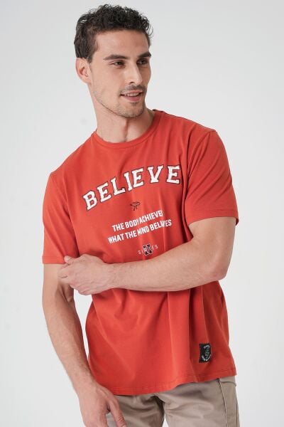 Believe T-Shirt By Ertan Balaban Turuncu