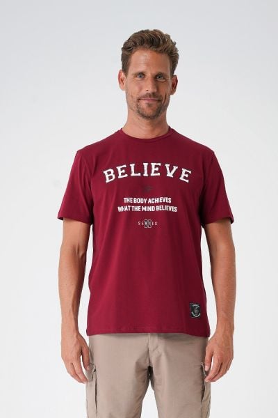 Believe T-Shirt By Ertan Balaban Bordo