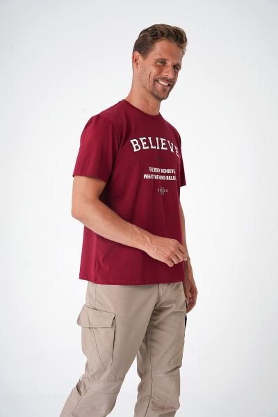 Believe T-Shirt By Ertan Balaban Bordo