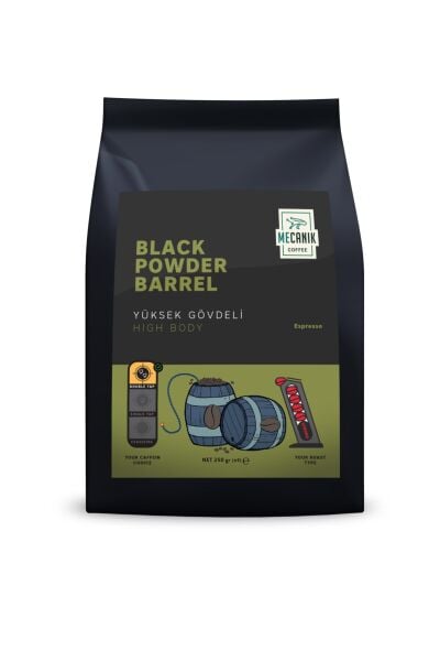 MECANIK COFFEE BLACK POWDER BARREL (ESPRESSO) 250g