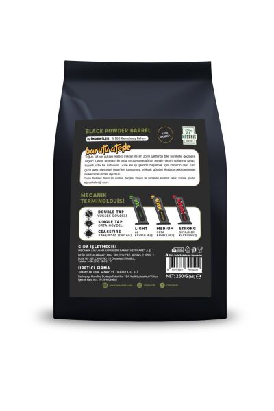 MECANIK COFFEE BLACK POWDER BARREL (ESPRESSO) 250g