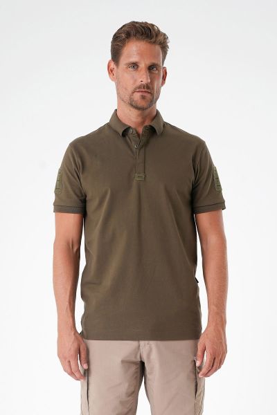 Cırtlı Casual Ryker Polo T-shirt - Haki