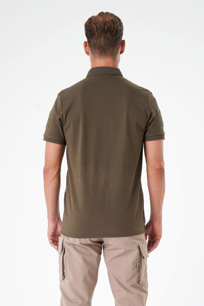 Canik Casual Ryker Polo Yaka Cırtlı Haki Tişört