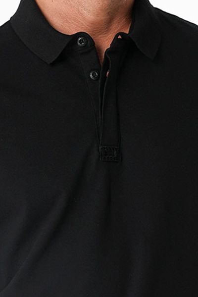 Casual Ryker Polo T-shirt Cırtlı Siyah