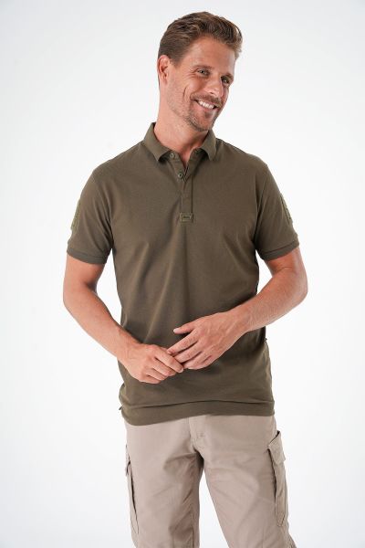 Casual Ryker Polo T-Shirt (Cırtlı) HAKİ - XXL