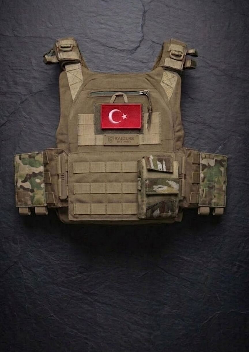 Kamuflaj Renk Çelik Yelek Batarya Yuvası