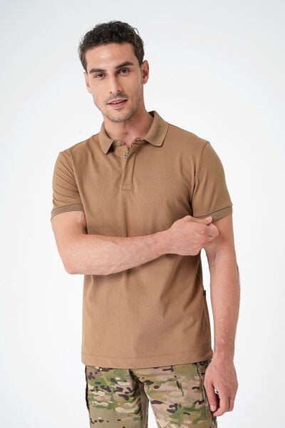 Canik Casual Ryker Polo Yaka Camel Tişört