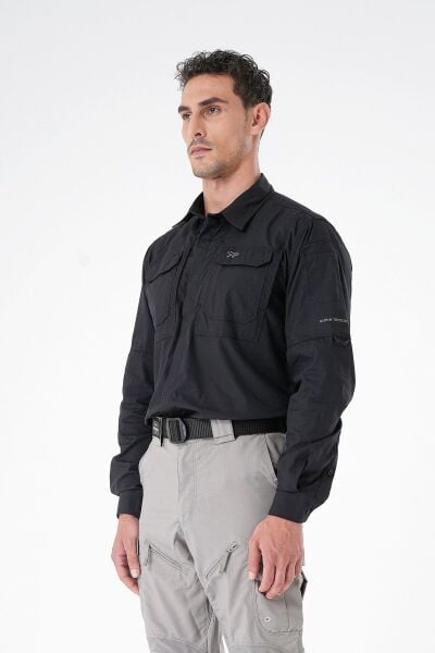 MECANIK® Alpha Mete Gömlek - Siyah XXL